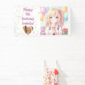 Personalisierte Anime-Mädchen-Eiscreme-Geburtstags Banner (InSitu)