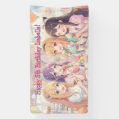 Personalisierte Anime-Mädchen-Eiscreme-Geburtstags Banner (Vertikal)