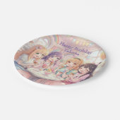 Personalisierte Anime-Mädchen-Eiscreme-Geburtstags Pappteller (Schrägansicht)