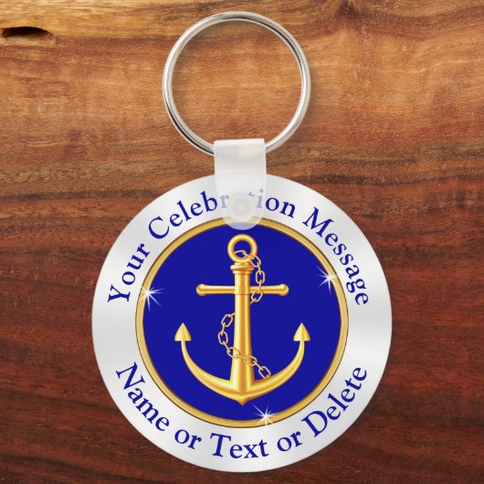 Personalisierte AnkerSchlüsselanhänger in Blau, We Schlüsselanhänger (Vorderseite)