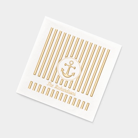 Personalisierte Ankerstreifen Servietten Mit Folie (Links)