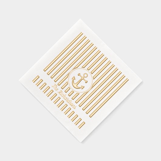 Personalisierte Ankerstreifen Servietten Mit Folie (Rechts)