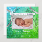 Personalisierte Ankündigung der neuen Baby-Fischer (Vorne/Hinten)