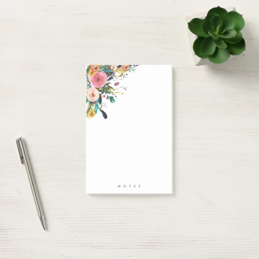 Personalisierte Anmerkungen Multi-Blume Floral Pin Post-it Klebezettel (Büro)