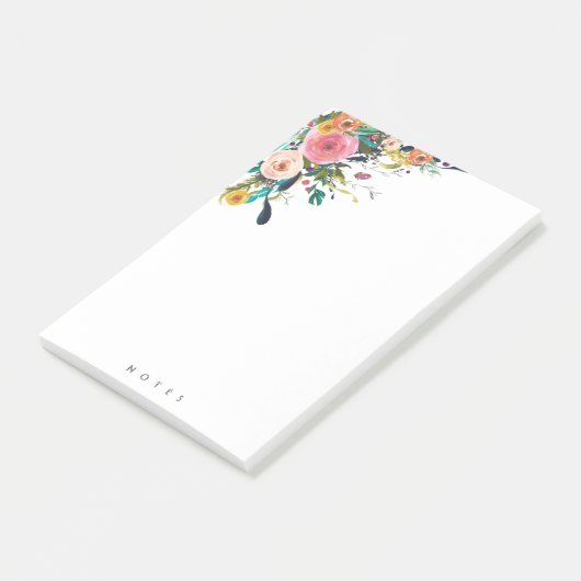 Personalisierte Anmerkungen Multi-Blume Floral Pin Post-it Klebezettel (angewinkelt)