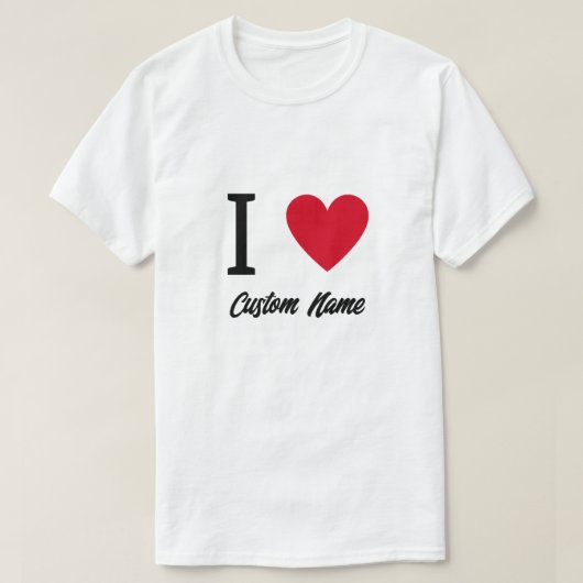 Personalisierte anpassbare 'I Heart' T-Shirt (Design vorne)