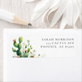 Personalisierte Anschrift des Aquarellkaktus