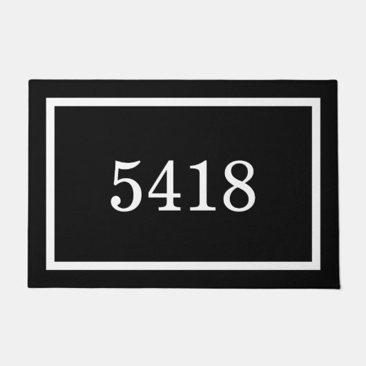Personalisierte Anschrift Schwarz/Weiß Fußmatte (Vorderseite)