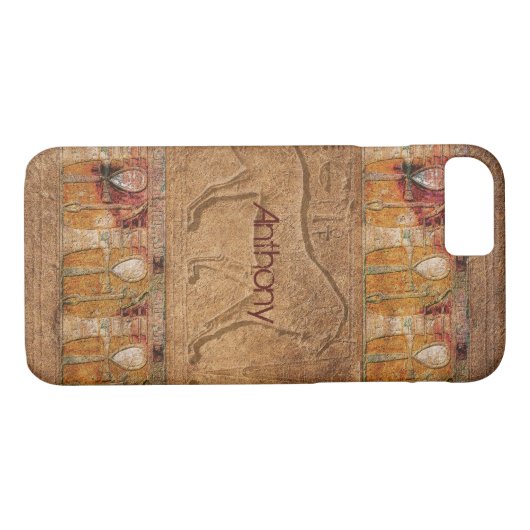 Personalisierte antike ägyptische Kunst Case-Mate iPhone Hülle (Rückseite (Horizontal))