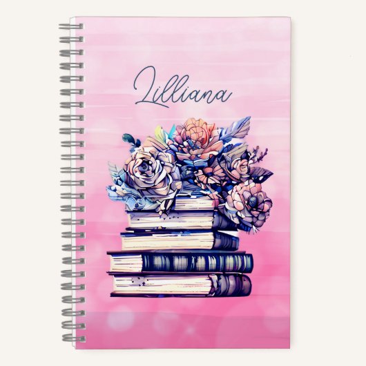 Personalisierte antike Bücher und Blume (Vorderseite)