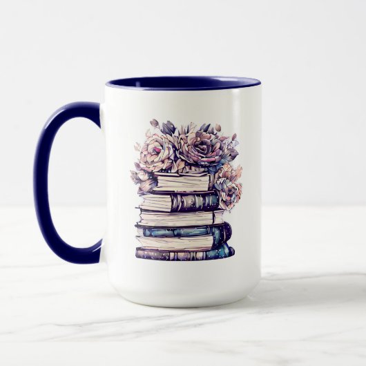 Personalisierte antike Bücher und Rose Tasse (Links)