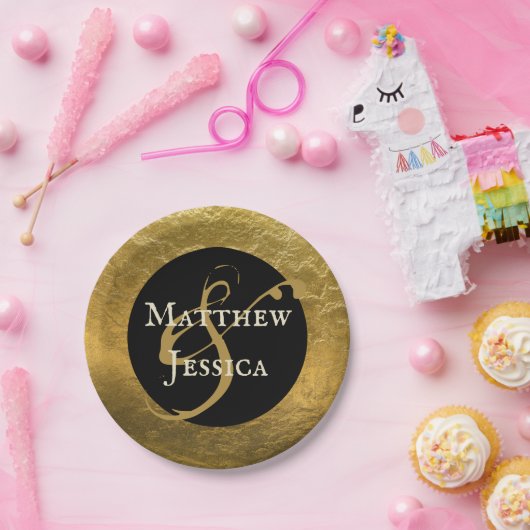 Personalisierte antike goldene Imitate Metall 12 c Pappteller (Party)