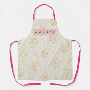 Personalisierte antike rosa Rose Blume Schürze