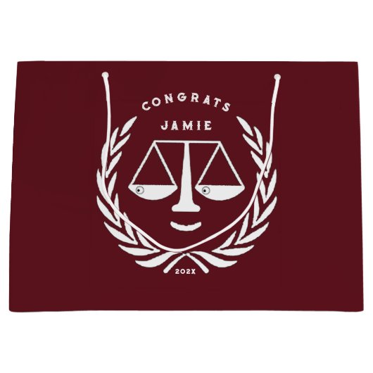 Personalisierte Anwälte Glückwunsch Große Geschenk Große Geschenktüte (Vorderseite)