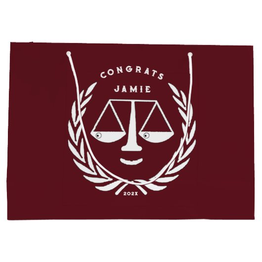 Personalisierte Anwälte Glückwunsch Große Geschenk Große Geschenktüte (Rückseite)