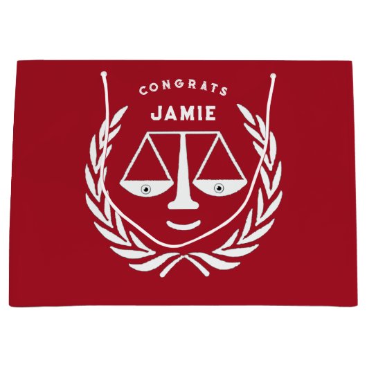 Personalisierte Anwälte Glückwunsch Große Geschenk Große Geschenktüte (Vorderseite)