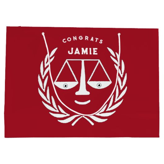 Personalisierte Anwälte Glückwunsch Große Geschenk Große Geschenktüte (Rückseite)