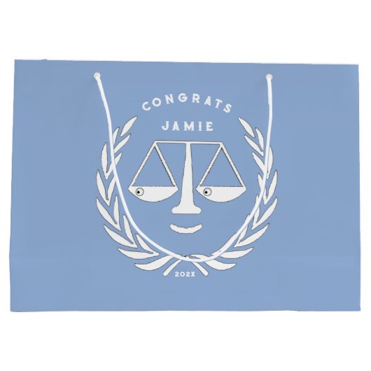 Personalisierte Anwälte Glückwunsch Große Geschenk Große Geschenktüte (Rückseite)