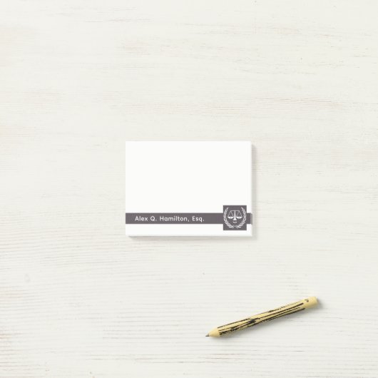 Personalisierte Anwaltsnotizen Post-it Klebezettel (Auf Schreibtisch)