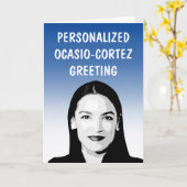 Personalisierte AOC/Ocasio-Cortez-Grußkarte Karte (Gelbe Blume)