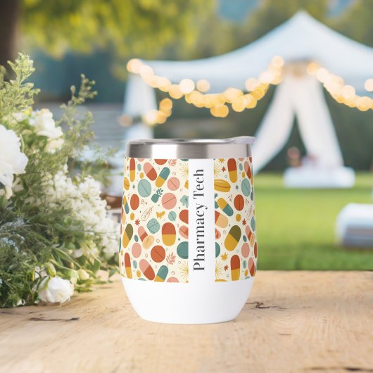 Personalisierte Apotheke Boho Stemless Wine Tumble (Hochzeit)