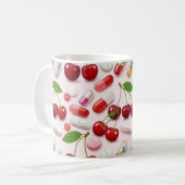 Personalisierte Apotheke Tasse Pink Cherries (Vorderseite Links)