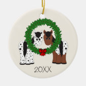 Personalisierte Appaloosa Pferd Couple 1. Weihnach Keramik Ornament (Vorne)