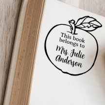 Personalisierte Apple Book Briefmarke für Lehrer