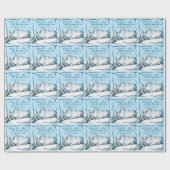 Personalisierte Apres Ski Blue Winter Brautparty Geschenkpapier (Flach)