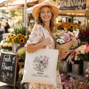 Personalisierte April-Geburtsblume Gänseblümchen L Tragetasche