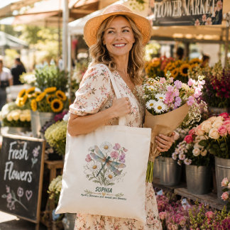 Personalisierte April-Geburtsblume Gänseblümchen L Tragetasche