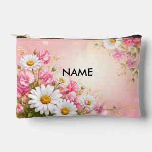 Personalisierte April-Geburtsblume Gänseblümchen u Zubehörtasche
