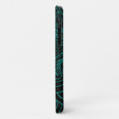 Personalisierte Aqua & Black Artistic Wirbel Case-Mate iPhone Hülle (Hinten/Links)