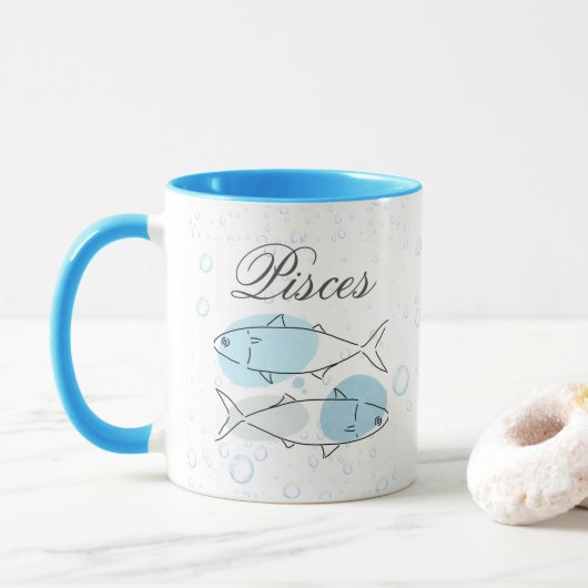 Personalisierte Aqua Essence Pisces Tasse (Mit Donut)