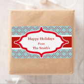 Personalisierte Aqua Holiday Labels (Insitu)