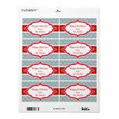 Personalisierte Aqua Holiday Labels (Vorne)