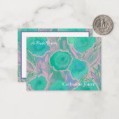 Personalisierte Aqua Pink Wilde Rose Mitteilungskarte (Vorderseite/Rückseite Beispiel)