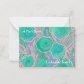 Personalisierte Aqua Pink Wilde Rose Mitteilungskarte (Vorderseite)