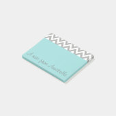 Personalisierte Aqua Post It Notes Notepad Geschen Post-it Klebezettel (angewinkelt)