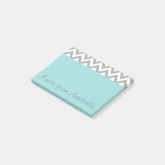 Personalisierte Aqua Post It Notes Notepad Geschen Post-it Klebezettel (angewinkelt)