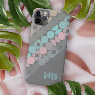 Personalisierte aqua rosa graue Midcentury-Kunst Case-Mate iPhone Hülle