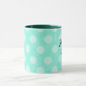 Personalisierte Aqua White Polka Dotte Kaffee Tass Tasse (Zentrum)
