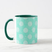 Personalisierte Aqua White Polka Dotte Kaffee Tass Tasse (Links)