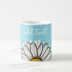 Personalisierte Aqua & Yellow Daisy Kaffeezucht Ta Kaffeetasse