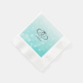 Personalisierte Aquamarine Blasen Cocktail Napkin Serviette (Ecke)