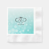 Personalisierte Aquamarine Blasen Cocktail Napkin Serviette (Vorderseite)