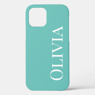 Personalisierte Aquamarine Blaugrün-Moderne Typogr Case-Mate iPhone Hülle