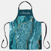 Personalisierte Aquamarine Blue Agate Schürze (Vorderseite)