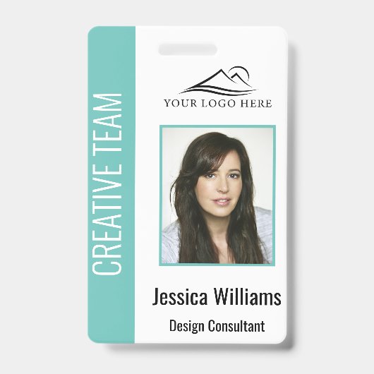 Personalisierte Aquamarine Corporate Employee Secu Ausweis (Front)