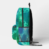 Personalisierte Aquamarine Gefärbte Krawatte Bedruckter Rucksack (Rechts)